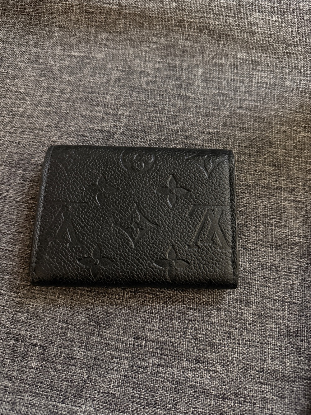 Louis Vuitton Black Embossed Monogram Compact Wallet with Gold Snap - Picture 3 of 4